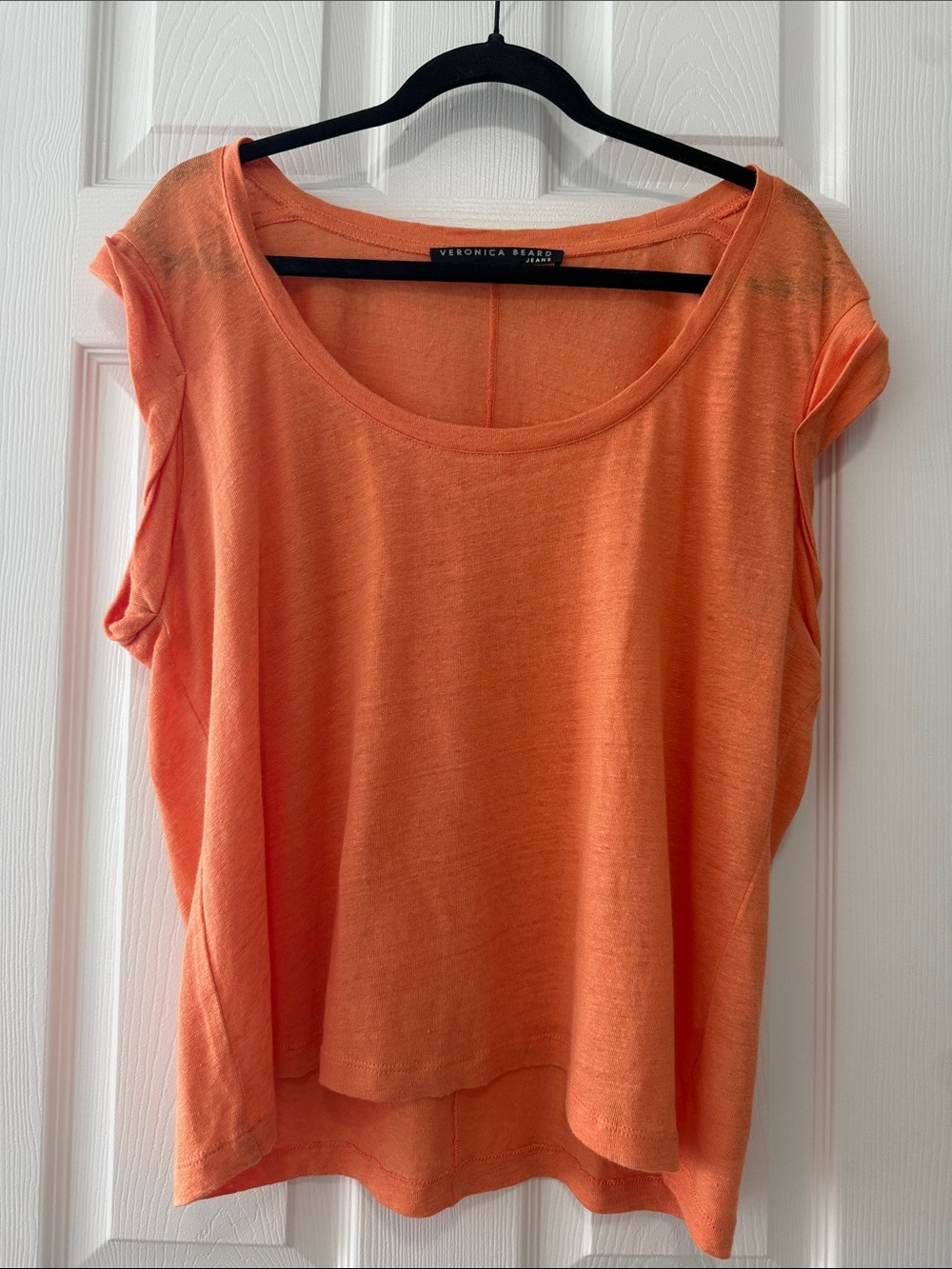 VERONICA BEARD NWOT ORANGE CAP SLEEVE BLOUSE TOP SIZE LARGE